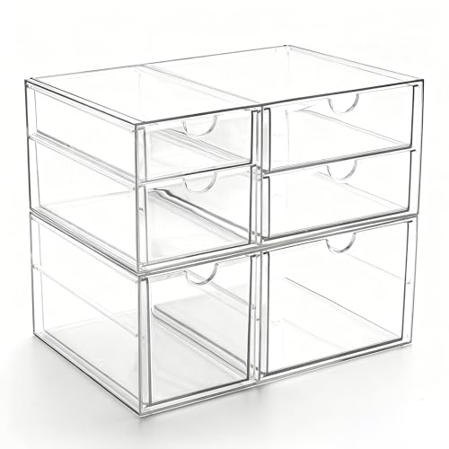 Acrylic Makeup Organizer Clear Storage Drawer with... (Transparent | Acrylic)