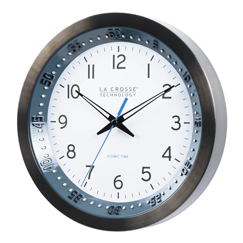 La Crosse Technology Atomic Wall Clock, Metal, 10" (404-54667)