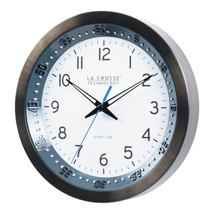 La Crosse Technology Atomic Wall Clock, Metal, 10" (404-54667)
