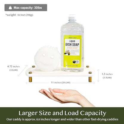 2PCS Absorbing Stone Soap Tray, Quick Dry Diatomaceous Earth Drying Rack | Self-draining, mold-resistant water absorbing soap holder; shower caddy, soap dispenser & sponge organizer, kitchen bathroom.