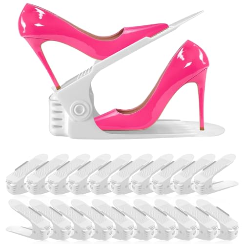 Shoe Slots Organizer 36 Pack - Shoe Organizer Spac... (White | Plastic)