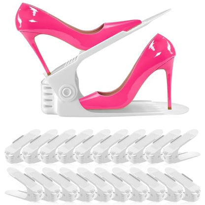Shoe Slots Organizer 36 Pack - Shoe Organizer Spac... (White | Plastic)
