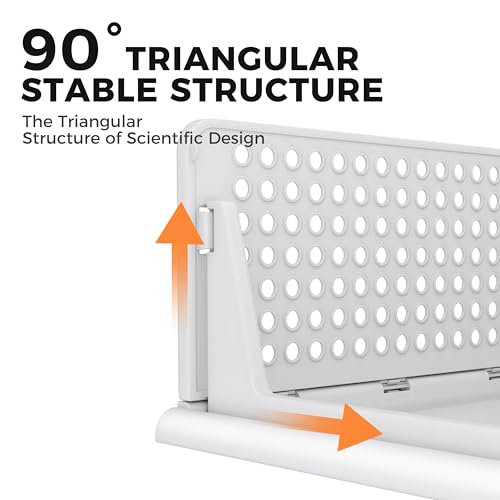 6 Pack Closet Organizer Storage Bins Stackable Plastic Drawer Shelf | Basket for Clothing Stackable Storage Bins Shelf Storage Container for Closet Wardrobe Bedroom Bathroom Office White Foldable