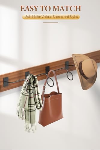 Cowboy Hat Rack for Wall, 4 Pack Cowboy Hat Holder Wall Mount, Western Rustic Metal Cowboy Hat Hanger, Hat Hooks for Cowboy Hat, Fedora, Sun Hats,Wide Brim Hat Organizer
