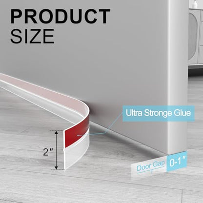 Elvone Weather Stripping Door Seal for Door Frames, 20'x2 x0.08, Clear | Self-adhesive flexible silicone seal tape for door frame gaps and window gaps. block drafts, dust, and noise