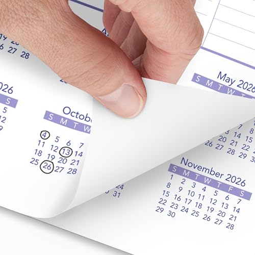 AT-A-GLANCE 2026 Wall Calendar, 8" x 11", Small, Ruled Blocks (PM12826)