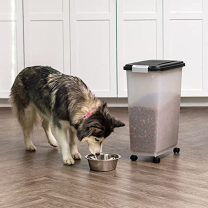 IRIS USA Dog Food Storage Container, Up to 38 lbs, Black, Made in USA