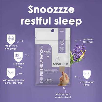 The Friendly Patch Travel Essentials Multi-Pack includes 8 Patches: Snooze Sleep Patches, Ashwagandha calm, Boost Energy Patch, and Shield for Sleeping, Relaxing, and Energy.
