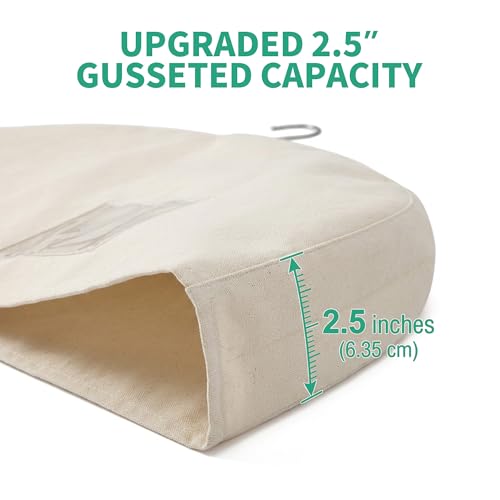 Orynthic 4 Pack Cotton Linen Shoulder Covers, Breathable Garment Cover with Clear Pocket for Hanging Clothes, Suits, Jackets
