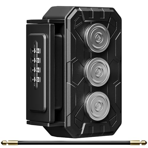 Lock Box with Magnetic Key Holder,Magnet Key Box for Under car,Hide with Combination Lock with 3xN52 Strong Magnet for Storage Indoors, Outside (Classic, Regular1)