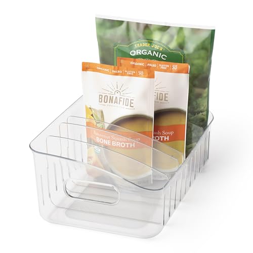 YouCopia FreezeUp Freezer Bin 12", BPA-Free Fridge Organizer with Adjustable Dividers and Handle for Frozen Food and Leftovers