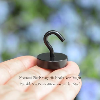 Magnetic Hooks, Cruise Ship Essentials, 80lb+ Heav... (Black | Steel)