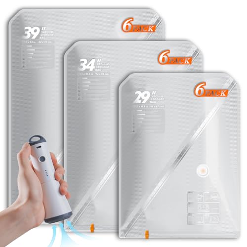 18 Pack Vacuum Storage Bags Set with Rechargeable... (18 Count | White)