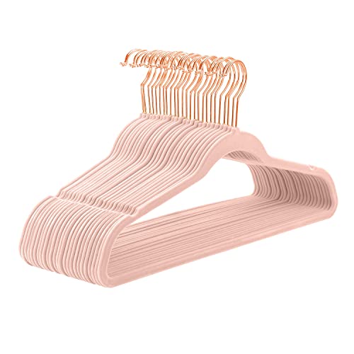 Velvet Hangers 50 Pack Non Slip Heavy Duty Blush P... (50 Count | Velvet)