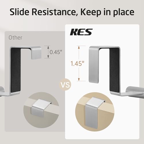 KES Over The Cabinet Door Towel Rack, Kitchen Towel Holder, 2 Pack | Anti-Wobble Stable Fit, Fit Doors Under 1" Thick, SUS304 Stainless Steel Bars for Dish Hand Towels, Brushed Finish