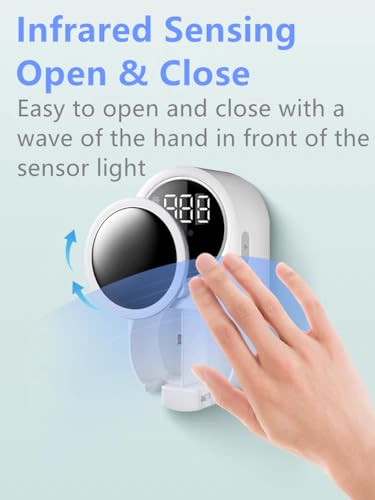 Toothbrush Cleaner & Toothbrush Holder, Cleaning and Air Drying, LED Smart Screen, Rechargeable Wall Mount Toothbrush Holder for Bathrooms
