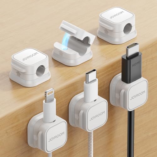 6 Pack Magnetic Cable Clips, Cord Organizer Adhesi... (6-Pack)