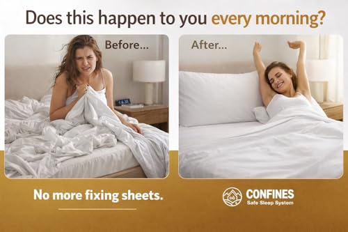 Bed Sheet Holders for Corners – 4PCS Locking Fitted Sheet Clips for All Mattress Sizes – Non-Slip Sheet Fasteners Keep Bedding Tight & Smooth – Easy One-Time Installation – Heavy-Duty Design (White)