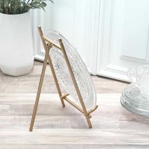 Satin Gold-toned Metal Easel, 9" H x 5.25" W x 6"... (Gold | Metal)