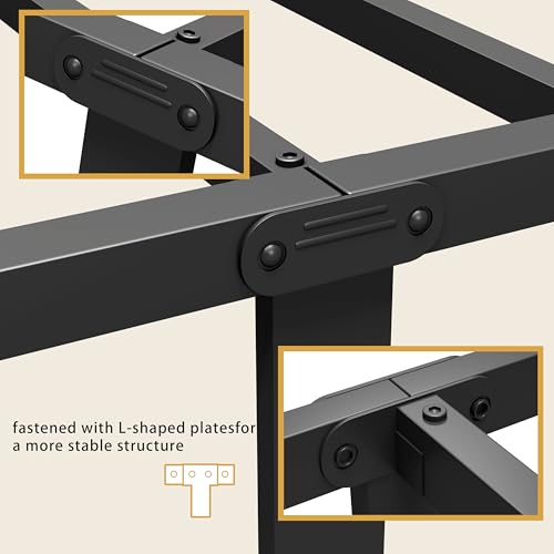 Vengarus Twin Metal Bed Frame with Victorian Headboard & Footboard, Black