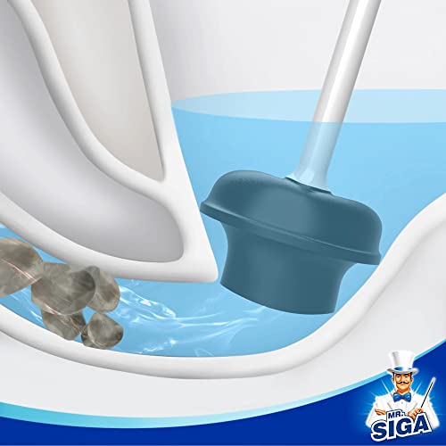 MR.SIGA Toilet Plunger with Holder, Plungers for Bathroom Heavy Duty, White | Automatic lid design, sturdy long handle, heavy duty toilet plunger and holder set, toilet clog remover