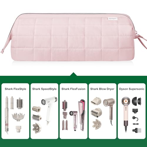 KarSyon Dyson Airwrap Travel Case for Hair Dryer Shark Flex Style | Hair Tool Travel Organizer Bag for Hot Tools,Airstraight, Flat Curling Irons, Brush Holder, Revlon Dyson Airwrap Attachments