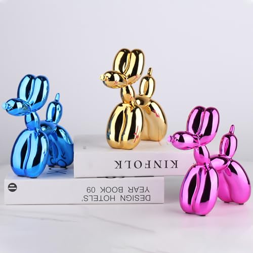 Gold Balloon Dog Decor,Gold Room Decors,Balloon Animal Preppy Room Shelf Decor,Cute Statue Home Decors,Bedroom Modern Sculpture Desk Decoration,Golden Decorations Figurines