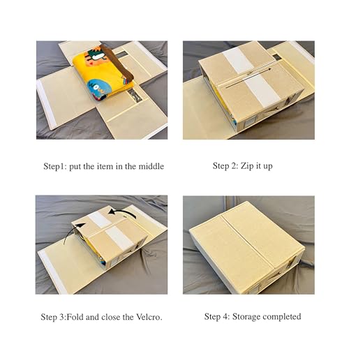 Linen Closet Organizer with Visible Window - Sheet, Blanket, Duvet & Pillowcase Folding Storage (Gray)