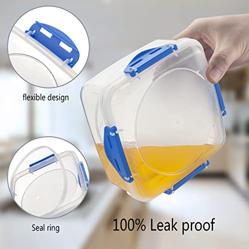 4 PCS Sandwich Containers 100% Airtight BPA-Free Microwave Dishwasher Safe | Kitchen Food Storage Containers with Upgraded Snaps lids, 2 Heightened Food Containers for Lunch Boxes and 2 Normal Version