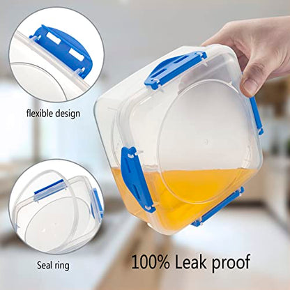 4 PCS Sandwich Containers 100% Airtight BPA-Free Microwave Dishwasher Safe | Kitchen Food Storage Containers with Upgraded Snaps lids, 2 Heightened Food Containers for Lunch Boxes and 2 Normal Version