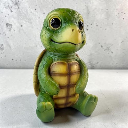Baby Turtle Eyeglasses Holder Stand – “Shelldon” Funny & Cute Glasses Holder for Desk, Nightstand or Office – Resin Eyewear Organizer for Reading Glasses, Sunglasses & Prescription Frames – Fun Turtle Figurine Decor