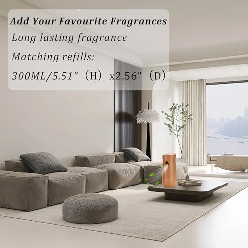 Automatic Air Freshener Spray Dispenser (6-Pack) Wood | Free Standing or Wall Mounted Adjustable Aromatherapy Machines for Home Indoor Bathrooms Offices Hotels and Commercial Places