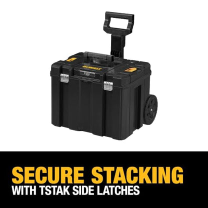 DEWALT Tool Box with Wheels Modular, Large Rolling Tool Box With Telescopic Handle, Portable Carrier Deep Stackable TSTAK Storage (DWST17820)