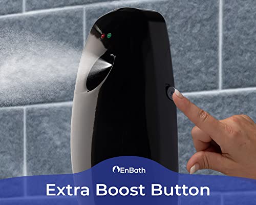 Automatic Air Freshener Spray Dispenser (4-Pack) Wall Mounted or Free Standing, Commercial and Home Use, Multiple Time Scent/Mist Release Settings for Room/Bathroom Sprayer (Black)