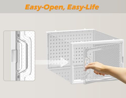 HOMIDEC Clear Shoe Storage Boxes, Stackable Shoe Organizer for Closet | 12 Pack, for Size 10, Plastic, Waterproof and Dustproof, Shoe Rack for Closet, Entryways, Under-bed Storage