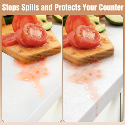 Silicone Mat for Kitchen Counter with Edge Protect... (Translucent | Silicone)