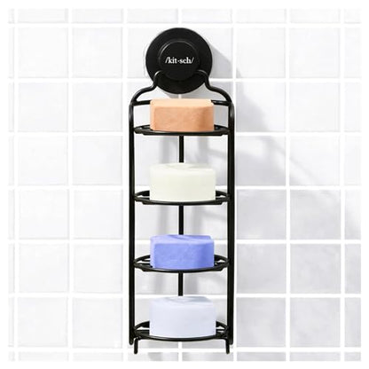 Kitsch Shower Caddy Hanging with Suction Cup | Self-Draining Shampoo Bar Holder & Shower Shelves for Conditioner Bars & Soap – Rust Proof Bathroom Caddy