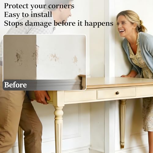 Flexible Wall Corner Guard (20ft) – Child & Pet Safe Edge Guards, Paintable & Removable Without Damage - Self-Adhesive Edge Protector for Baby Proofing, Furniture & Curved Corners (White)