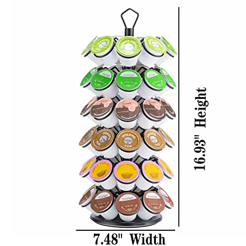 K Cup Storage, Coffee Capsules Pod Holder, 6 Tiers, 54 pods | K Cup Organizer, Spins 360-Degrees, Save Counter Space,Big Capacity for Home, Office