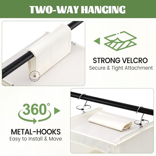 2 Pack 6-Shelf Weekly Clothes Organizer for Kids, Hanging Daily Closet Organization with 6 Side Pockets, Days of The Week Clothing Divider Storage for Boys and Girls (White)