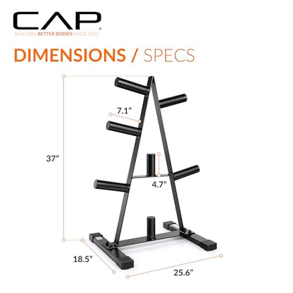 CAP 2-Inch Olympic Plate Tree Rack for Home Gym, H... (Alloy Steel)