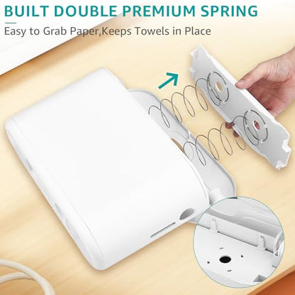 Multifold Paper Towel Dispenser Countertop, White | Commercial Hand Towel and Napkin Holder, Non-Slip ABS Base, Fits Trifold, C-Fold and Z-Fold Towels