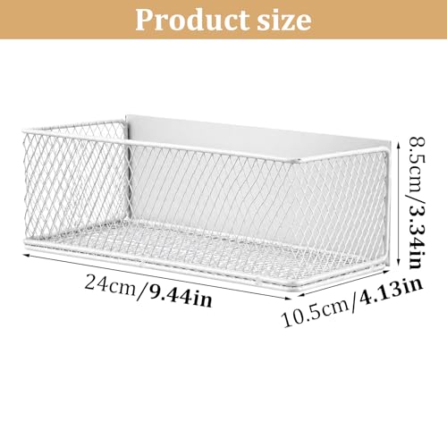 Magnetic Washer Shelf Organizer, White Magnetic Wire Basket with Strong Magnets, Metal Storage Shelf for Refrigerator, Washing Machine, Dryer, Kitchen and Laundry Room
