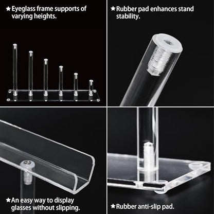 6 Tier Premium Acrylic Eyeglass Holder Stand, Sung... (6 Frame Stand | Acrylic)