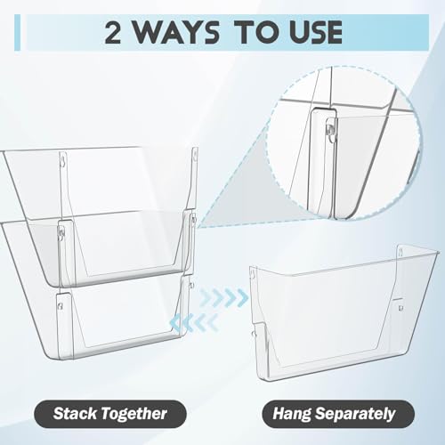 MINDEPOT 6 Pockets Acrylic Wall File Organizer Clear File Holder for Office | Acrylic Wall File Organizer Clear File Holder for Office