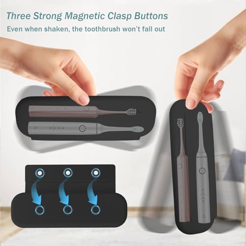 Silicone Toothbrush Travel Case, Pro Large Toothbrush Case for Traveling | Electric & Manual Toothbrush Travel Cover for Men and Women, Portable Toothbrush Holder for Trave, Gym, Business Trip, School