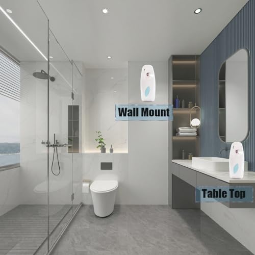 Automatic Air Freshener Spray Dispenser (2-Pack),Wall Mounted/Free Standing Automatic Air Fresheners for Home and Commercial Use, Multiple Time Scent Release Setting for Room/Restroom Sprayer (White)