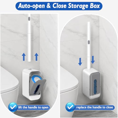 Disposable Toilet Brush-Toilet Bowl Cleaner Wand with 48 Refills | Wall Mounted Brush and Holder , Touch-Free for Deep Cleaning Bathroom