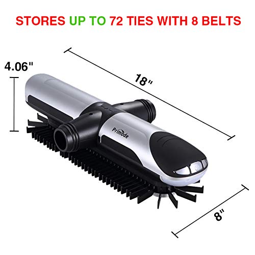 Motorized Tie Rack Closet Organizer with LED Lights Includes J Hooks for Wired Shelving Stores Up to 72 Ties & 8 Belts Operates with Batteries