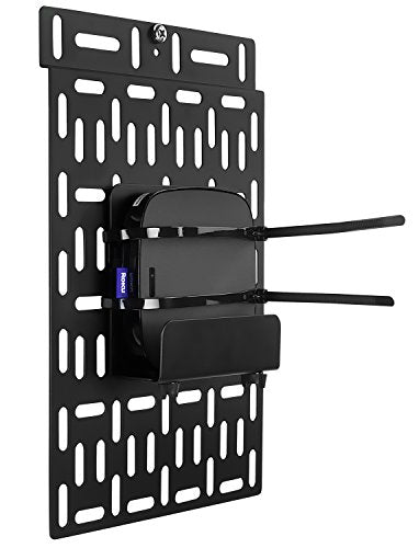 Mount-It! Cable Box Mount Behind TV, Universal, Steel | Adjustable bracket for streaming devices, router, modem & DVD players, mounts behind TV.